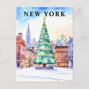 Carte Postale New York Christmas Tree Voyage d'hiver