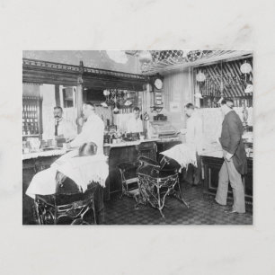 Carte Postale New York City Barber Shop, 1895
