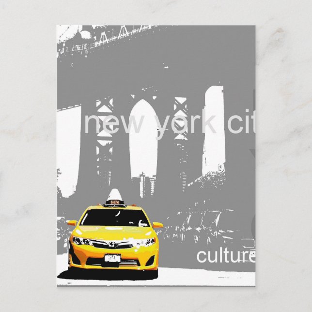 Carte Postale New York City Brooklyn Bridge Nyc Yellow Taxi (Devant)