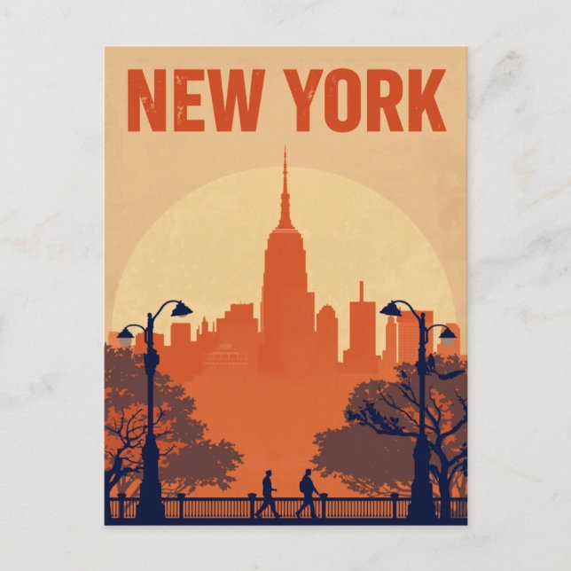 Carte Postale New York City Empire State Building Silhouette (Devant)