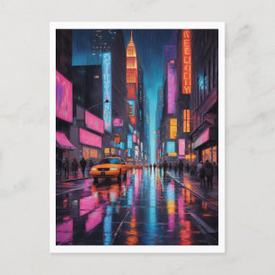 Carte Postale New York City Graphic Art Colorful Abstrait View