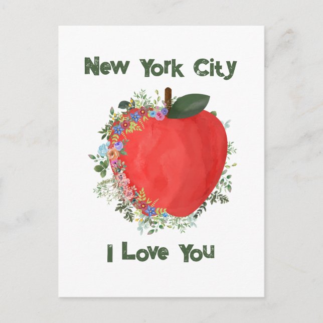 Carte Postale New York City Je T'AIME Grosse Pomme (Devant)