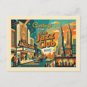 Carte Postale New York City – Le Club de Jazz, Inspiré des Année