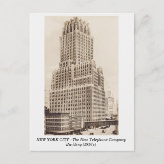 Carte Postale New York City, New Telephone Building vieille cart