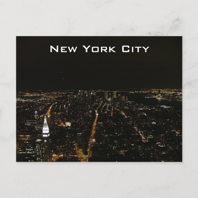 Carte Postale New York City par nuit (Devant)