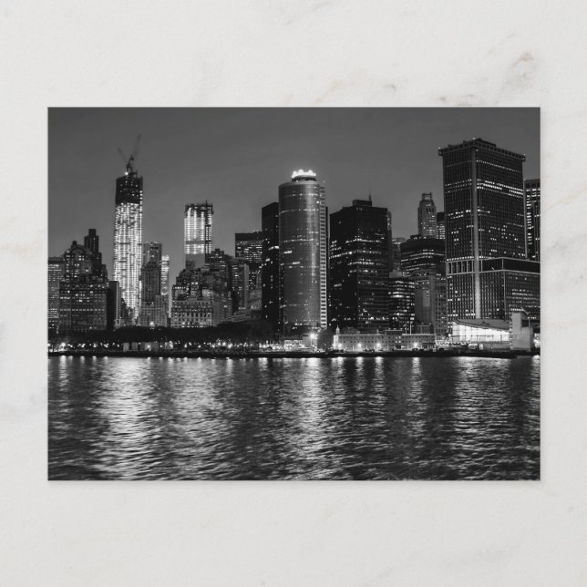 Carte Postale New York City Skyline la nuit (Devant)