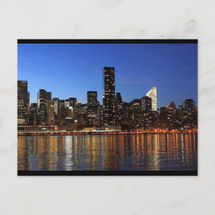 CARTE POSTALE NEW YORK CITY SKYLINE NUIT PHOTOGRAPHIE POSTCARD