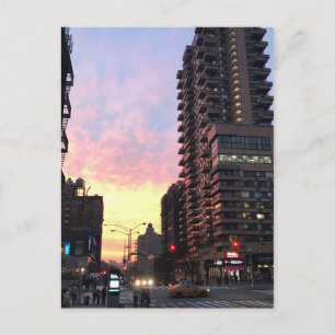 Carte Postale New York City Sunset Upper West Side Building NYC