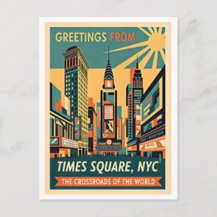 Carte Postale New York City Times Square Rétro