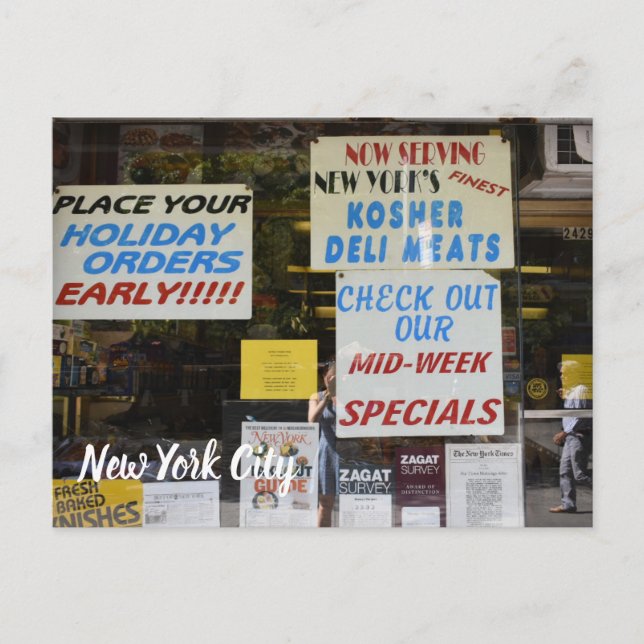 Carte Postale New York City Upper West Side Kosher Deli NYC (Devant)