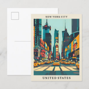 Carte Postale New York City USA Élégant Vintage voyage