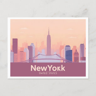 Carte Postale New York City USA Pastel Travel