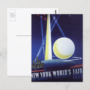 Carte Postale New York City World's Fair en 1939, Vintage voyage