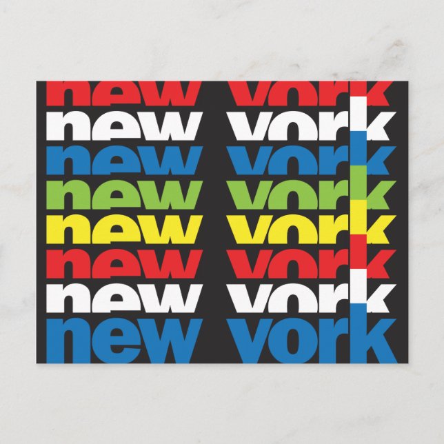 Carte Postale New York, design de texte rétro (Devant)