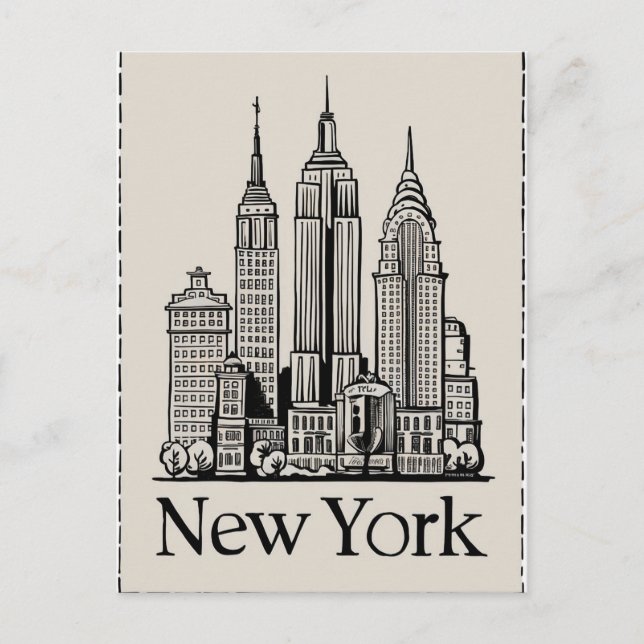 Carte Postale new york d'inspiration vintage (Devant)