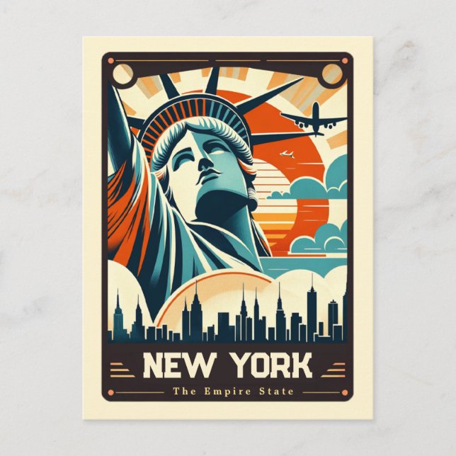 Carte Postale New York | Esprit patriotique Vintage (Devant)