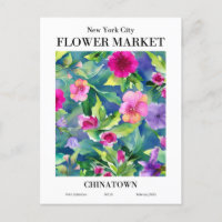 New York Flower Market, Chinatown Postcard