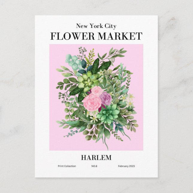 Carte Postale New York Flower Market, Harlem Postcard (Devant)