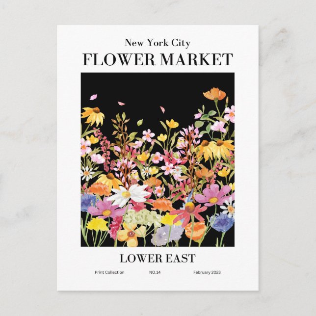 Carte Postale New York Flower Market, Lower East Postcard (Devant)