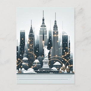 Carte Postale New York Holiday Elegance - Noël personnalisable