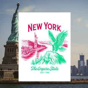 Carte Postale New York L'État Empire Établ. 1788 Aigle royal