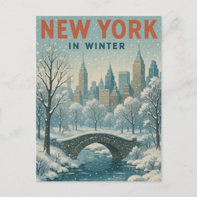 Carte Postale new york l'hiver (Devant)