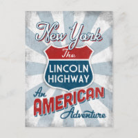 New York Lincoln Highway Amérique Vintage