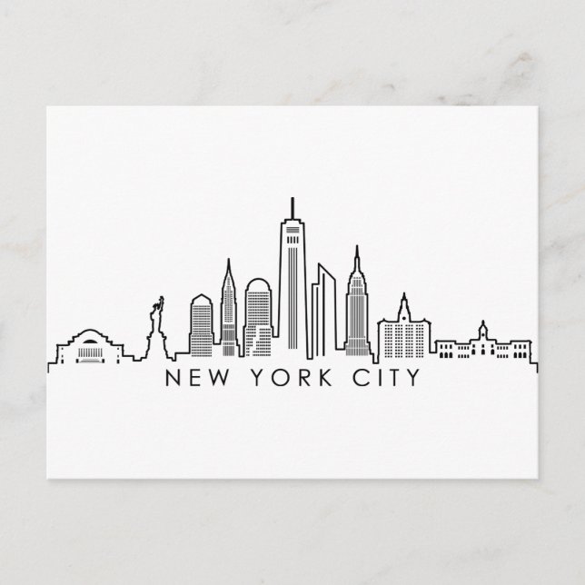 Carte Postale NEW YORK Manhatten USA City Skyline Silhouette (Devant)