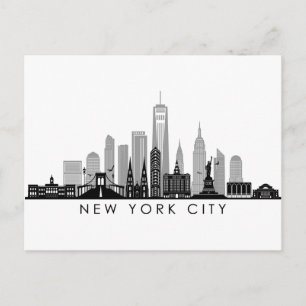 Carte Postale NEW YORK Manhatten USA City Skyline Silhouette