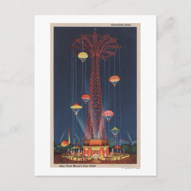 Carte Postale New York, New York - Un parachute au World's (Devant)