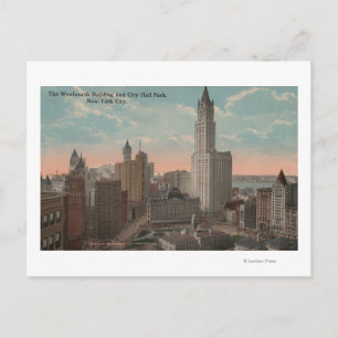 Carte Postale New York, New York - Woolworth Building et City Ha