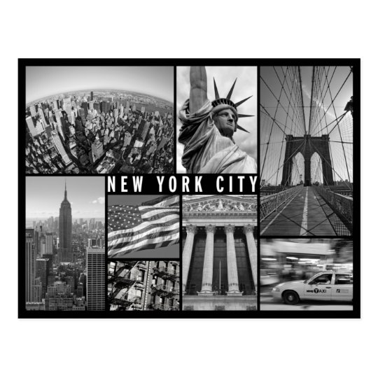 Carte Postale New York Noir Et Blanc Zazzle Fr