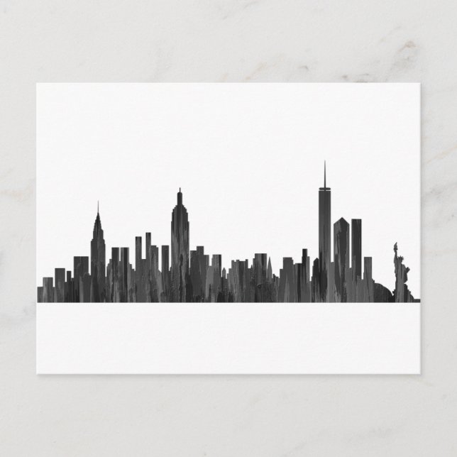 CARTE POSTALE NEW YORK, NY SKYLINE PEINTBRUSH - (Devant)