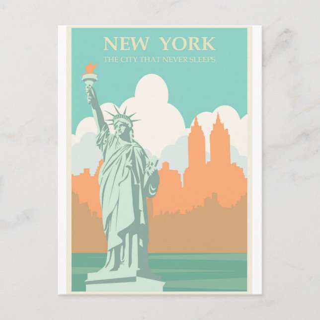 Carte postale New York NYC Lady Liberty Vintage vo (Devant)
