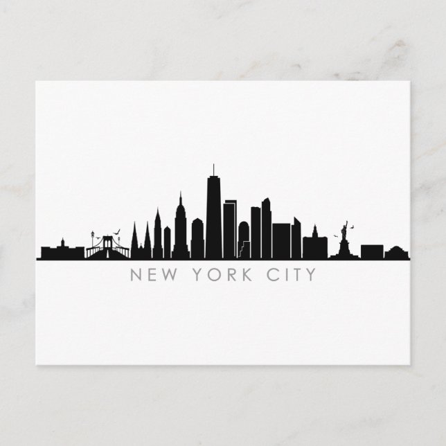 Carte Postale NEW YORK NYC Manhattan USA City Skyline Silhouette (Devant)