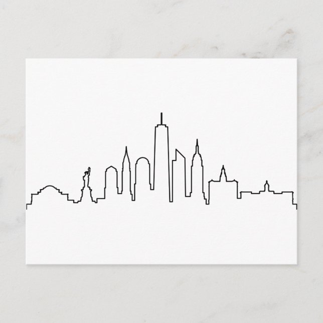 Carte Postale NEW YORK NYC Manhatten USA City Skyline Silhouette (Devant)