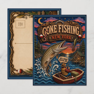 Carte Postale New York parti à la pêche Maskinongé