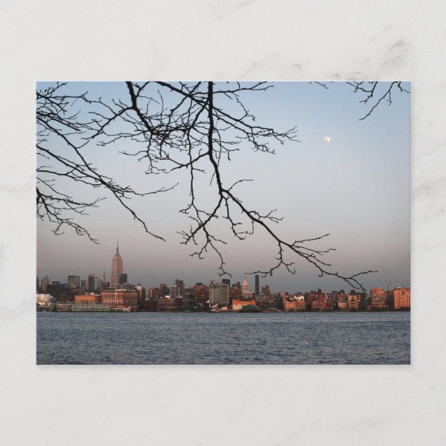 Carte Postale New York Skyline avec Moon (Devant)