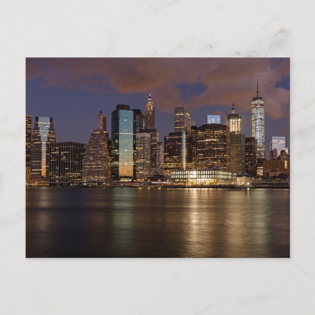 Carte Postale New York Skyline la nuit (Devant)