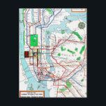 Carte Postale New York : Souterrain Map, 1940<br><div class="desc">Carte du système de souterrain de New York City,  édité par la caisse d'épargne de dixième de dollar des syndicats,  1940. identifications de | : 0091976</div>