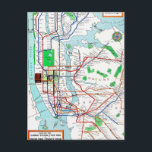 Carte Postale New York : Souterrain Map, 1940<br><div class="desc">Carte du système de souterrain de New York City,  édité par la caisse d'épargne de dixième de dollar des syndicats,  1940. identifications de | : 0091976</div>