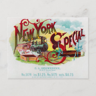 Carte Postale New York Special vintage cigar étiquette
