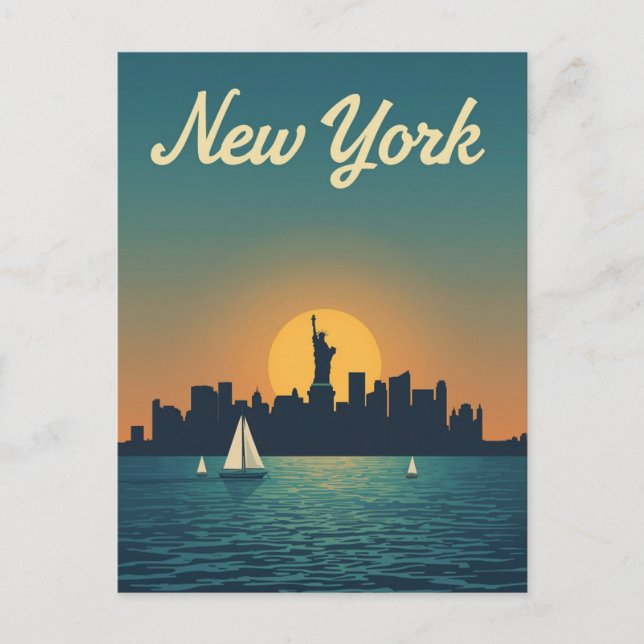 Carte Postale New York Sunset Skyline View (Devant)