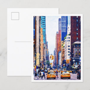 Carte Postale New York USA Oil Paint City Paysage