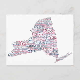 Carte postale New York USA Slang Word Art Map