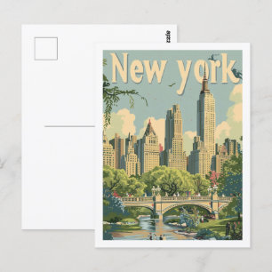 Carte Postale New York USA Vintage célèbre Travel Place