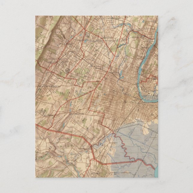 Carte Postale Newark et Elizabeth, New Jersey (Devant)