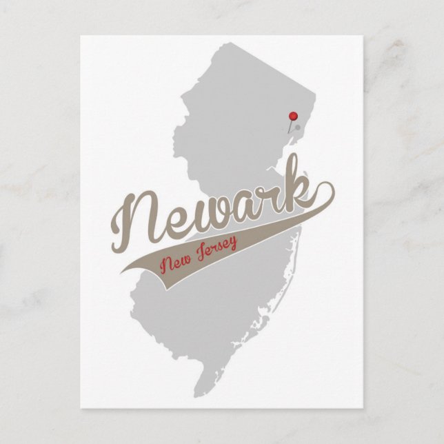 Carte Postale Newark, New Jersey - Pin Map - POSTCARD (Devant)
