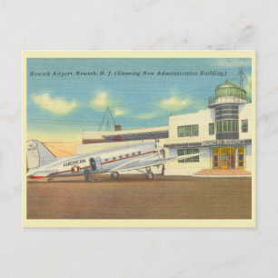 Carte Postale Newark New Jersey vintage aéroport années 1940