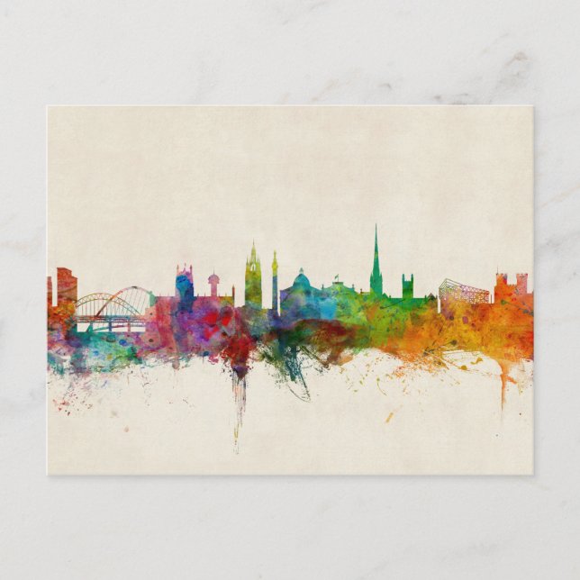 Carte Postale Newcastle England Skyline (Devant)